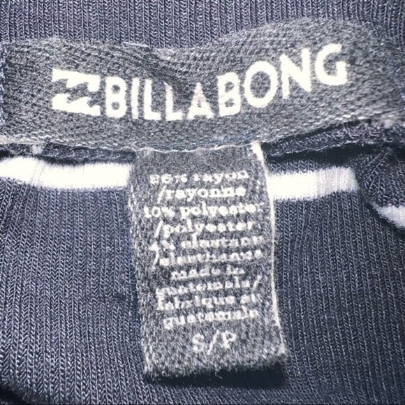 Billabong Gray White Ribbed Striped Short Sleeve Beachy Mini Swing Dress S - Picture 6 of 8